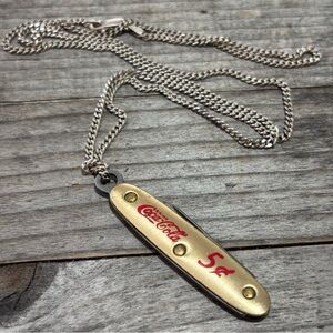 Vintage 1950’ Coca-Cola Gold Pocket Knife Promotional Pendant Necklace/Keychain